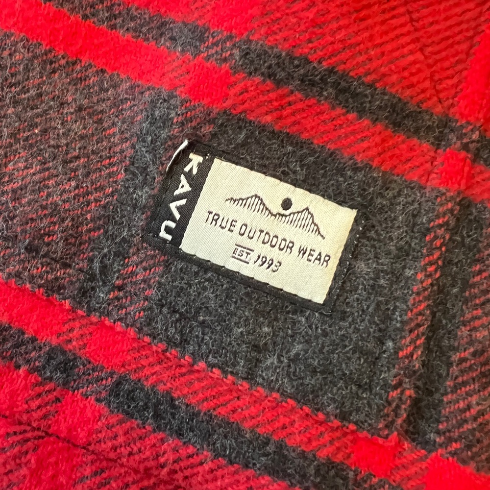 KAVU Women’s Medium Red and Tan Plaid Jacket (NWOT) - Picture 3 of 7